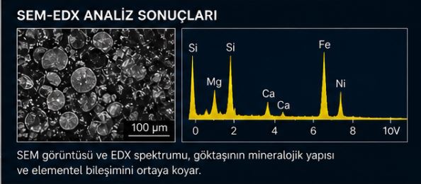 SEM-EDX analiz sonuçları ve spektrum